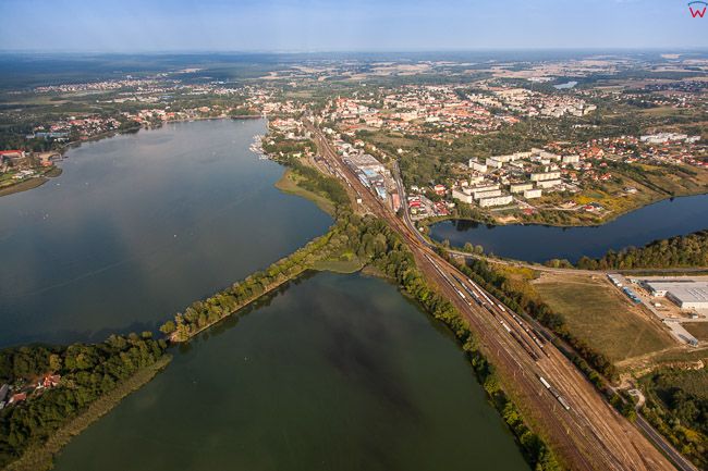 Ostroda, panorama miasta od strony W. EU, Pl, Warm-Maz. Lotnicze.